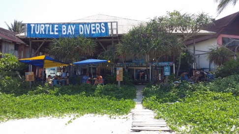 The dive shop we went, Turtle Bay Divers. Awesome people and awesome dives. *thumbs up!* kinda miss chillin' under that umbrella waiting for time to pass in between our dives.